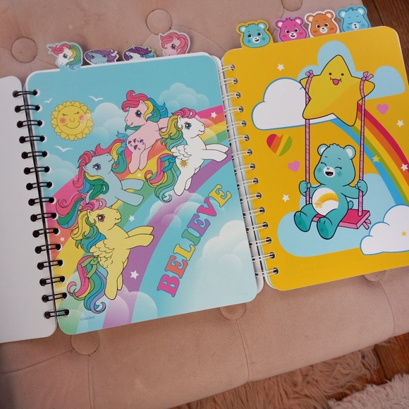 DK My Lil Pony & Carebear 5 tab diary/journal/ notepad spiral notebook nwt - Picture 2 of 7